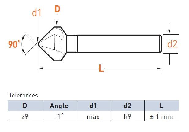 CM1216 - ZÁHLUBNÍK 90 HSSE Co 8,3 mm